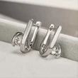 Korean geometric metal earrings curved winding cold style earrings simple neutral style female earrings