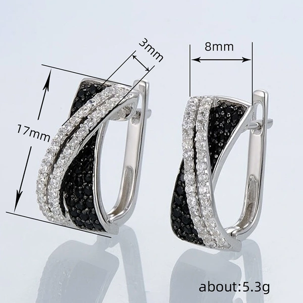 Exquisite cross fashion zircon earrings Korean Dongdaemun temperament fashion ear buckle unique design earrings