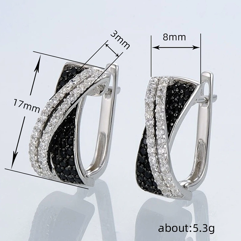 Exquisite cross fashion zircon earrings Korean Dongdaemun temperament fashion ear buckle unique design earrings