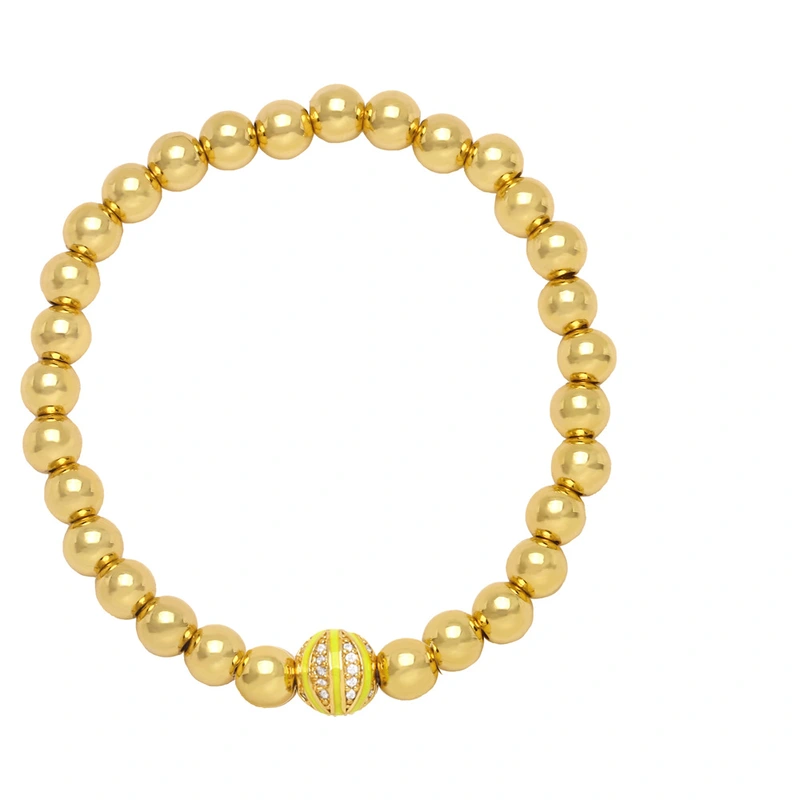 Clearance sale hot sale jewelry European and American fashion beaded bracelet women's gold elastic round bead bracelet wholesale brh87