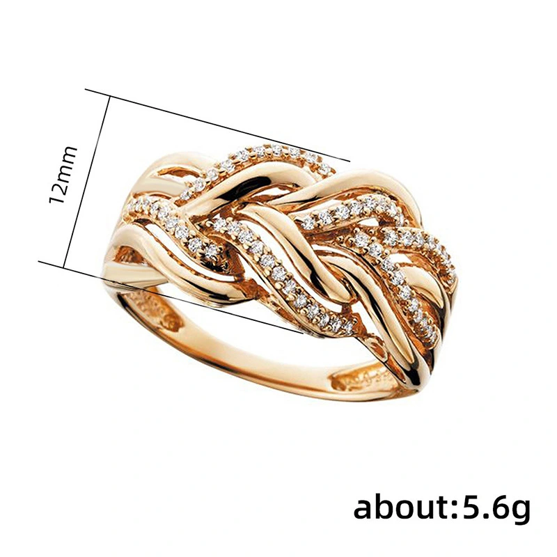 Independent station European and American multi-layer winding ring creative hollow metal geometric twist ring for men and women