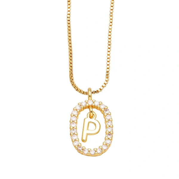 AS jewelry new style inlaid zircon 26 English letters necklace female gold-plated clavicle chain nka019