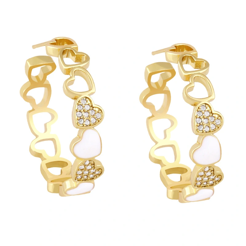 Clearance sale European and American exaggerated large earrings C-shaped hollow love earrings female net red peach heart earrings ery80