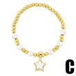 European and American niche pearl beaded bracelet style fashion French light star moon star love pendant bracelet brj80