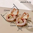 Micro-inlaid zircon sparkling earrings for women, fashionable heart hollow design earrings, sweet style for daily wear