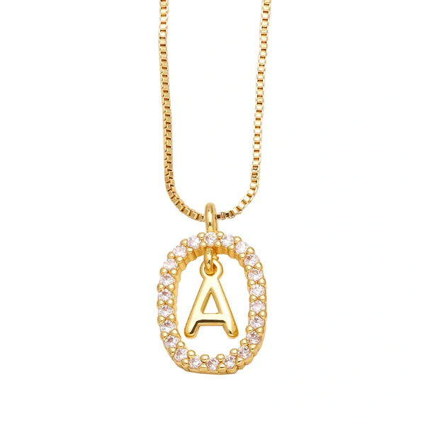 AS jewelry new style inlaid zircon 26 English letters necklace female gold-plated clavicle chain nka019