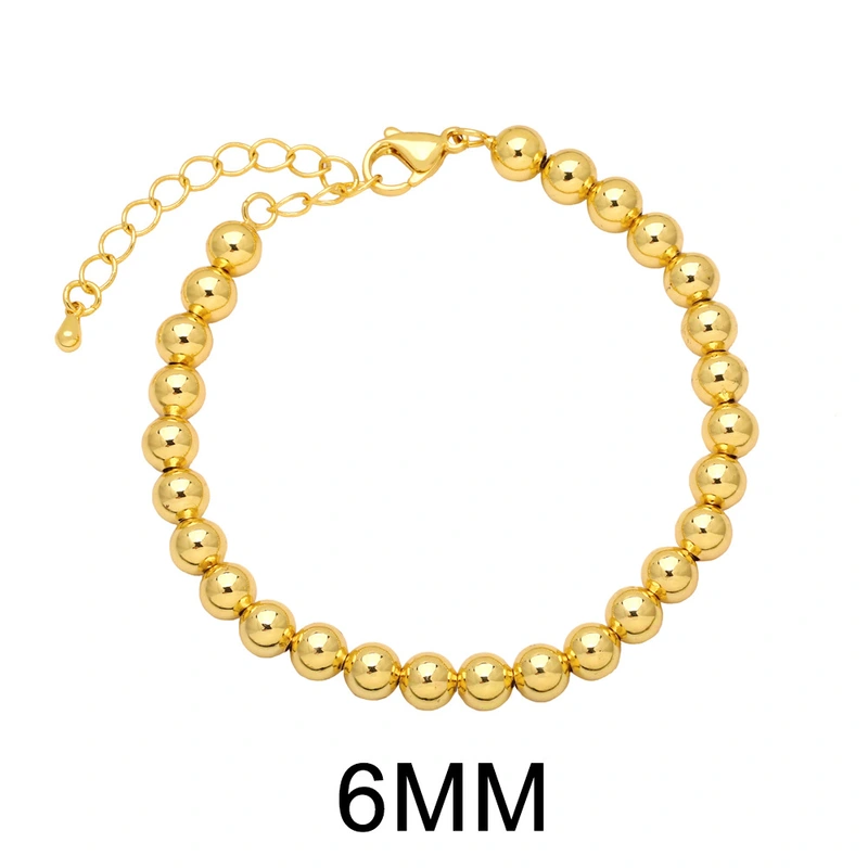 European and American new fashion hand jewelry copper plated 18K gold large and small gold beads personality simple bracelet female brk29