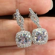 New hot selling exquisite full diamond square zircon earrings for women all-match Ruili street style earrings