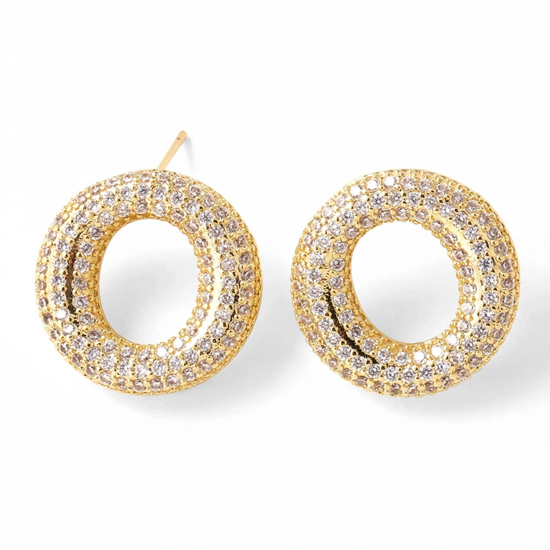 AS jewelry hot selling 26 English letters earrings gold-plated full zircon earrings female era009