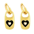 Clearance 2024 Metal Style Earrings Women Creative Personality Oil Drop Geometric Heart Shape Earrings Wholesale erx43