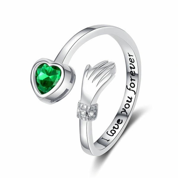  Korean version of the color love heart ring female opening adjustable niche accessories palm fashion design