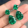 New European and American simple water drop imitation emerald green zircon earrings women's simulation jewelry wholesale