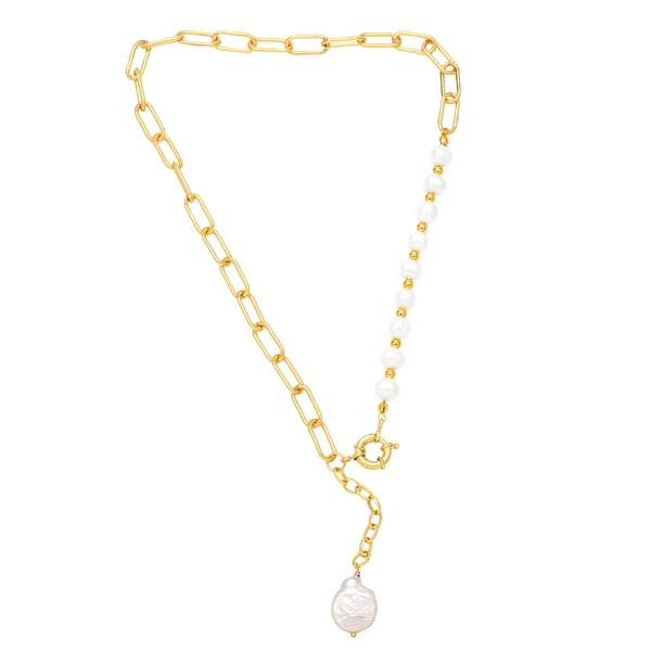 European and American sweet cool style necklace splicing pearl clavicle chain niche design hip hop temperament necklace nkb483