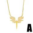 Angel Wings Necklace Hot Sale Zircon Necklace European and American Fashion Pentagram Necklace Female nkv43