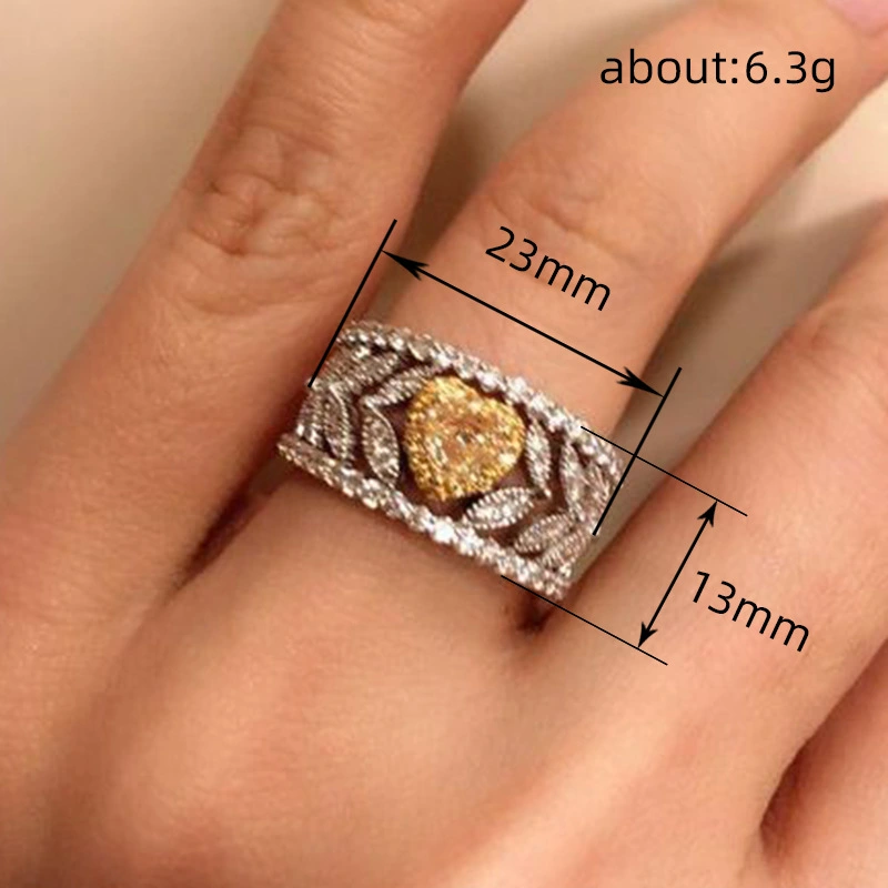 Xiaohongshu same style retro hollow ring fashionable and versatile design index finger ring love heart shaped female ring