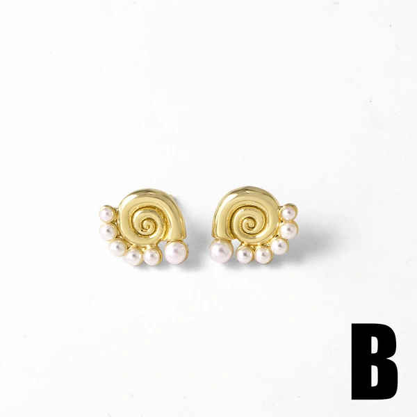 AS jewelry hot selling pearl thread earrings copper plated 18k gold high-end earrings err56