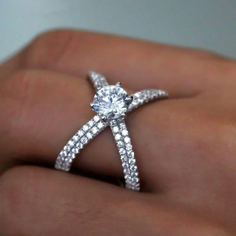 Light luxury niche design new ring women's fashionable personality cross ring hot selling ring