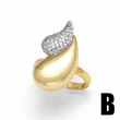 AS jewelry Europe and the United States hot selling love two-color ring female gold-plated peach heart full zircon open ring rih77