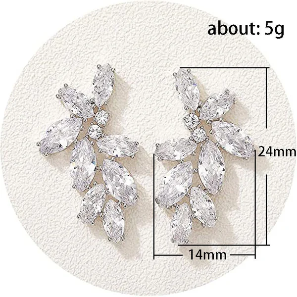 Korean version of the flower lady zircon earrings temperament versatile inlaid AAA zircon earrings beautiful girl earrings