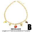 Clearance AS jewelry hot sale love fruit strawberry oil drop women's gold-plated clavicle necklace nka093