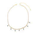 Clearance round devil's eye zircon necklace European and American style niche full diamond sweet cool hot girl style clavicle chain nkb689