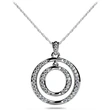 Korean style new fashion double ring diamond necklace simple and versatile boutique necklace clavicle chain