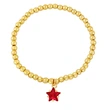 Clearance hot sale simple beaded gold elastic bracelet star five-pointed star zircon pendant bracelet brj79