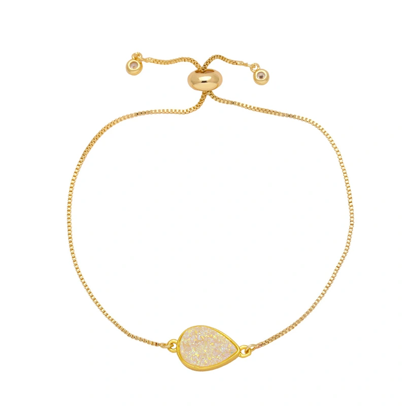 European and American hot selling teardrop-shaped pendant bracelet female niche light luxury style high-end gold-plated bracelet brb16