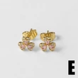 AS jewelry European and American micro-inlaid zircon earrings copper plated 18k gold teardrop-shaped geometric earrings earrings era267