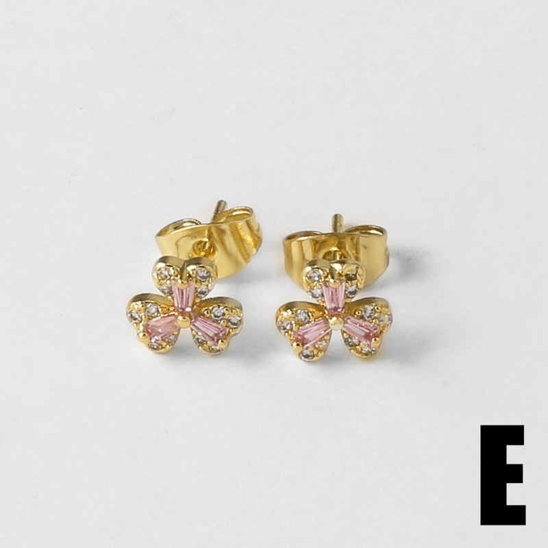 AS jewelry European and American micro-inlaid zircon earrings copper plated 18k gold teardrop-shaped geometric earrings earrings era267