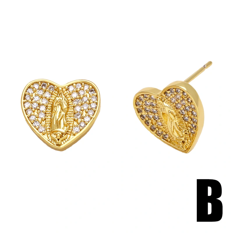 European and American hot-selling jewelry trend geometric round heart-shaped Madonna earrings fashion retro earrings female erq26