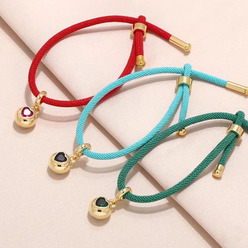 AS jewelry love pendant bracelet female copper plated real gold inlaid zircon bracelet hand jewelry bre42