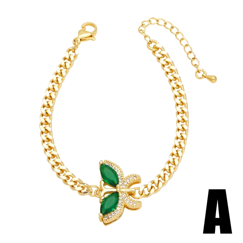 European and American fashion love bracelet female niche design high-end inlaid zircon butterfly hand jewelry bracelet brm25