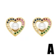 European and American style colorful zircon earrings simple and small personality geometric love bow earrings trendy earrings era023