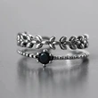 Japanese and Korean style personalized joint ring retro flower-shaped branch creative double-layer ring open ring