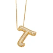 AS jewelry new hot selling writing full zirconium 26 English letters pendant necklace clavicle chain nkz14