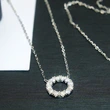  Factory direct sales round hollow geometric necklace micro inlaid zircon sparkling jewelry everyday elegant accessories