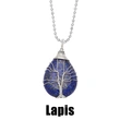 Hot selling teardrop-shaped necklace tree of life winding pendant amethyst turquoise agate pendant nkb637