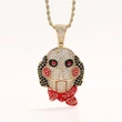 European and American hip-hop jewelry fun horror chainsaw doll trend pendant men's copper inlaid zircon punk exaggerated necklace