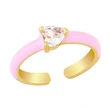 Clearance European and American new love heart zircon ring net celebrity niche design sense drop oil ring female rin18
