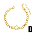 Clearance European and American Cuban chain bracelet niche design style star moon splicing bracelet female bre30
