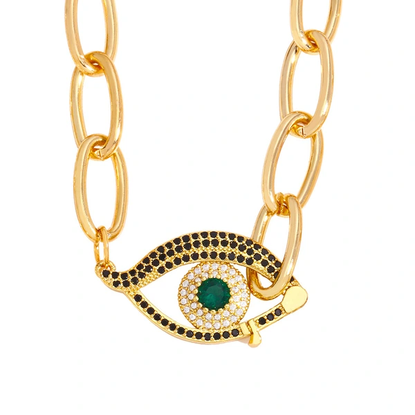 Clearance European and American eye necklace women 2023 young luxury niche design hip hop clavicle chain accessories nkv90