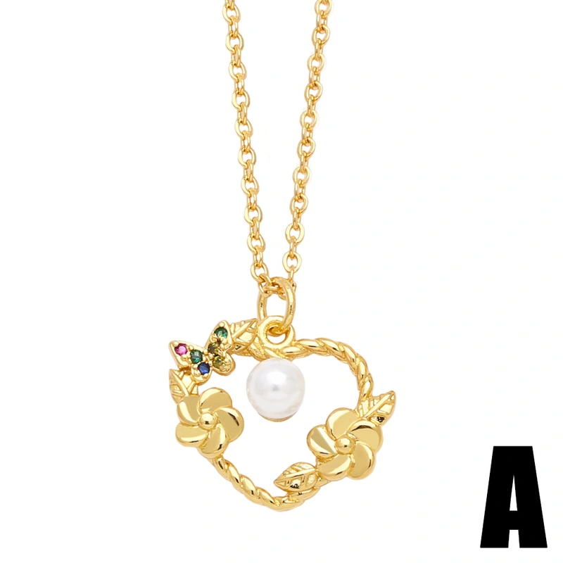 Hot selling pearl necklace women's European and American fashion flower bow pendant clavicle chain nkb832