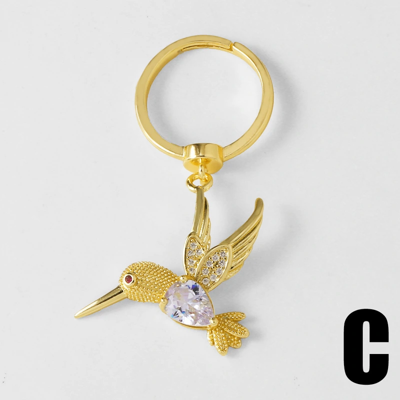 AS jewelry European and American popular bird ring copper plated real gold inlaid zircon ring ring ris63