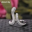 New full zirconium super flash U snake-shaped ring female niche design high-end light luxury trend open ring
