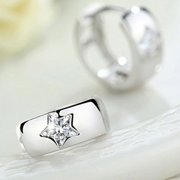Korean style new women's earrings five-pointed star zircon earrings star earrings popular jewelry spot wholesale