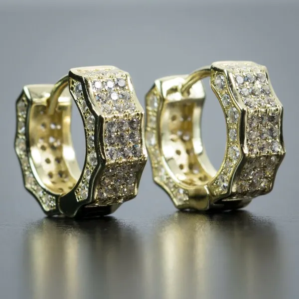  Unisex earrings hip-hop style slightly inlaid with diamonds and zircon earrings popular in Europe and America street fashion earrings