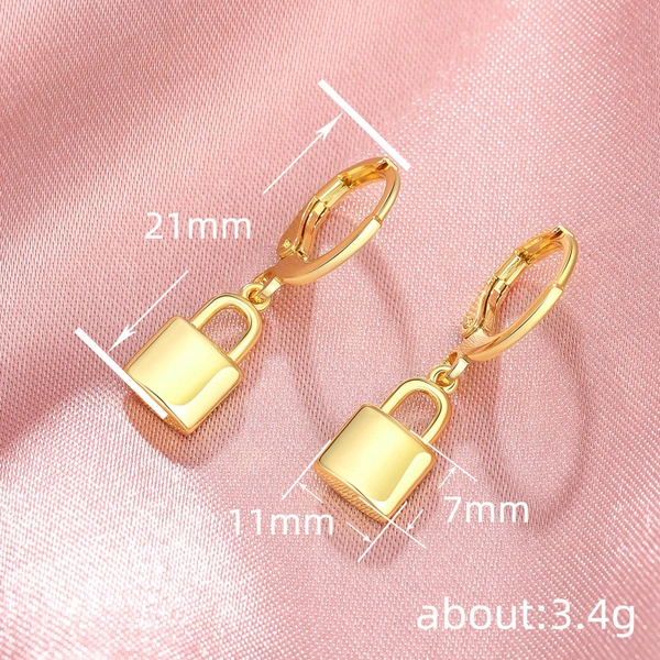 Lock shape earrings for women, fashionable and exquisite earrings, personalized popular geometric pattern jewelry gift