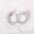 Korean horse eye zircon hoop earrings fashionable leaf arc wreath earrings all-match girls ear jewelry