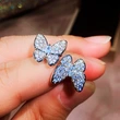 2021 live hot selling style butterfly zircon celebrity three-piece jewelry set spot direct sales